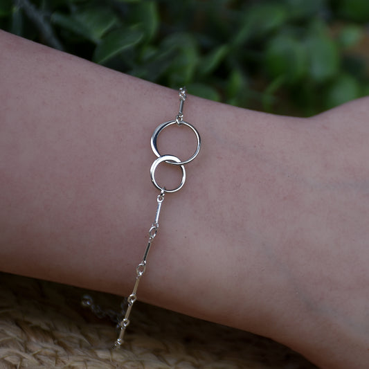 Eternity 2 Circle Link Bracelet - Sterling Silver