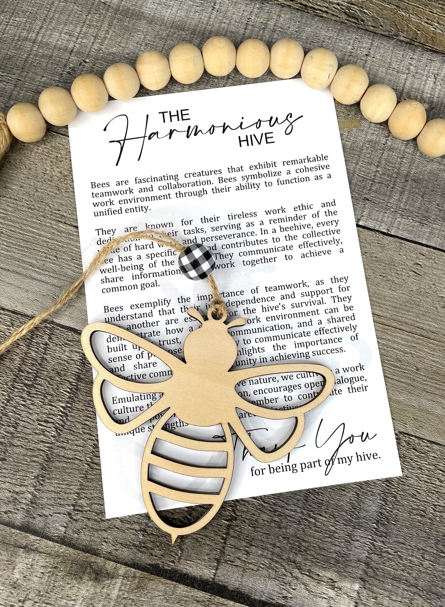 Bee Ornament - Story of The Harmonious Hive