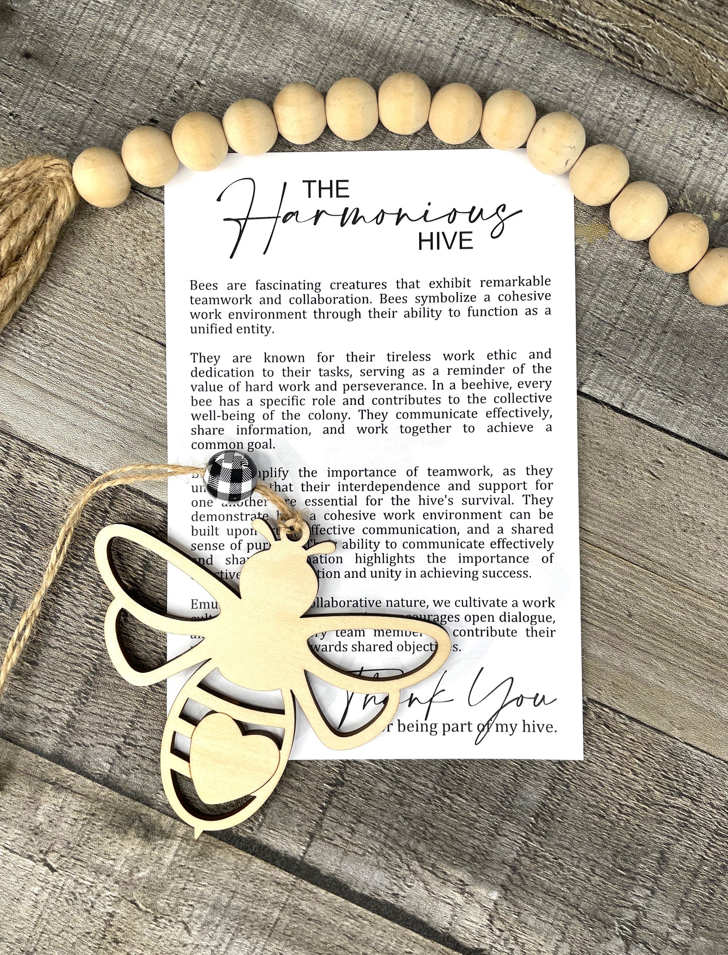 Bee Ornament - Story of The Harmonious Hive