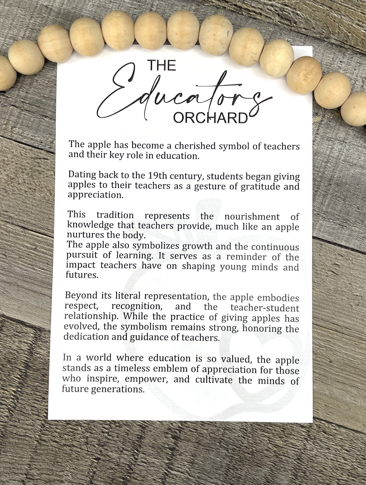 Apple Ornament - Story of The Educators Orchard