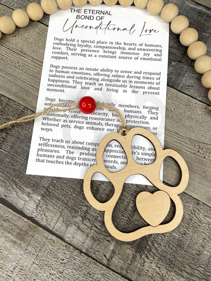 Dog Paw Ornament - Story of The Eternal Bond of Unconditional Love