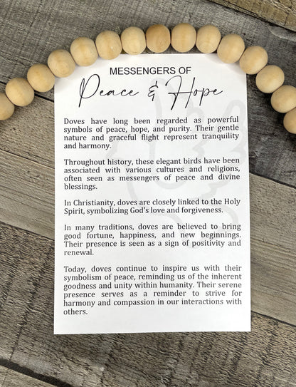 Dove Ornament - Story of The Messenger of Peace & Hope