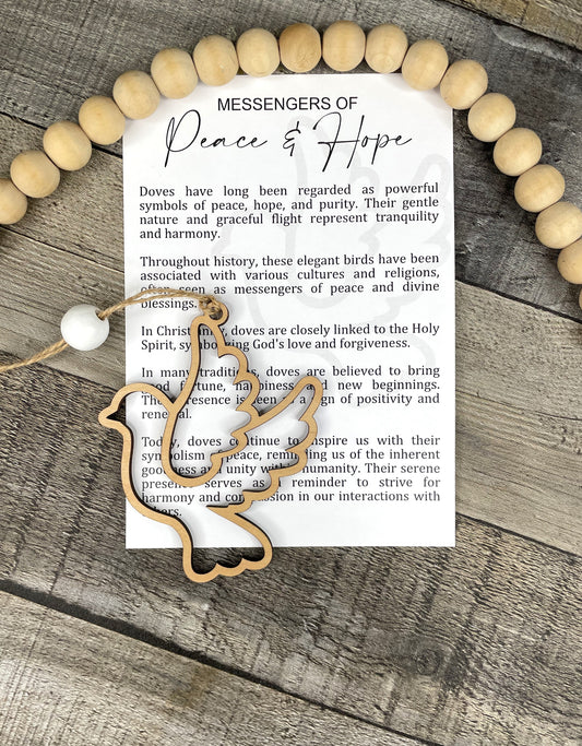 Dove Ornament - Story of The Messenger of Peace & Hope