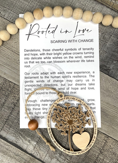 Dandelion Ornament - Story of Rooted in Love; Soaring with Change