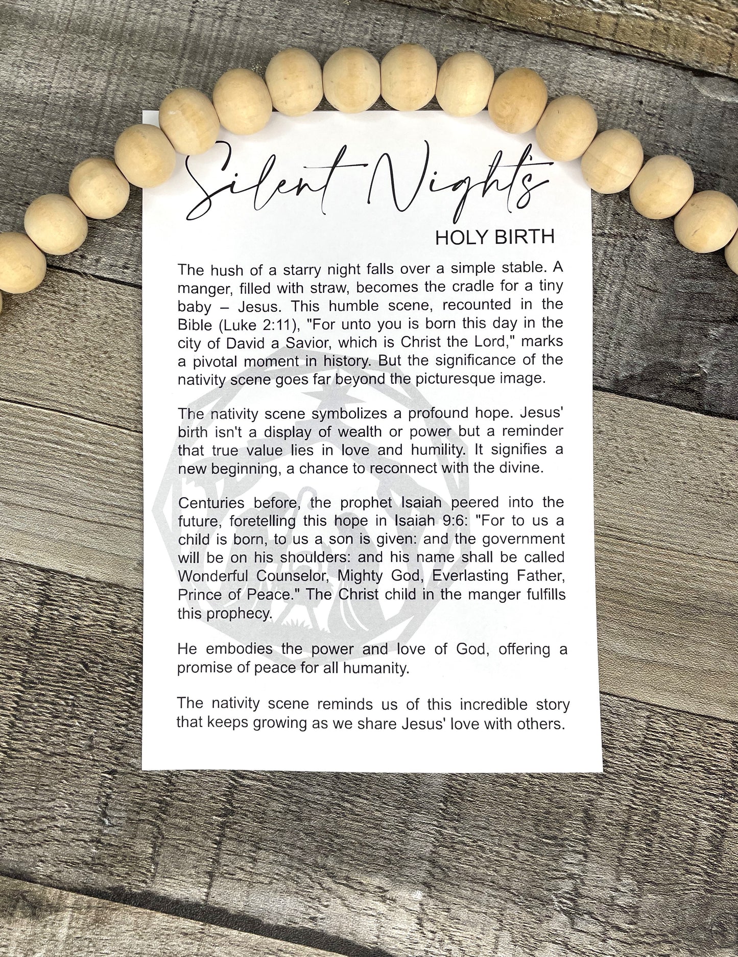 Nativity Ornament - Story of Slient Nights Holy Birth