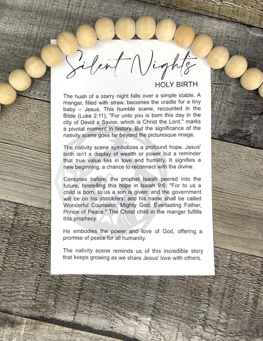 Nativity Ornament - Story of Slient Nights Holy Birth