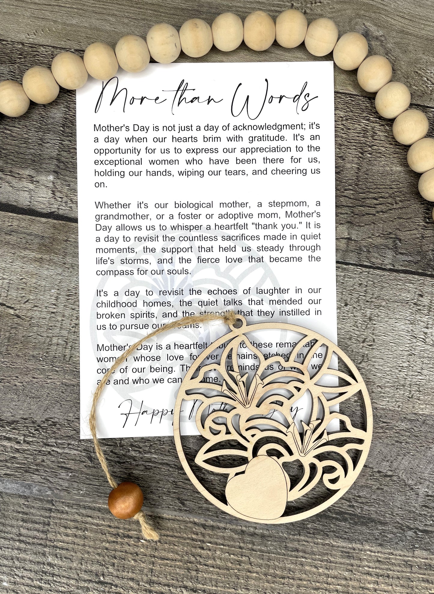 Mother's Day Charm or Ornament - Story of More than Words