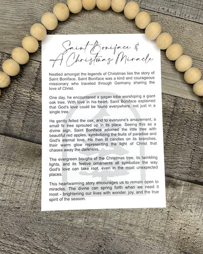 Christmas Tree Ornament - Story of Saint Boniface and A Christmas Miracle