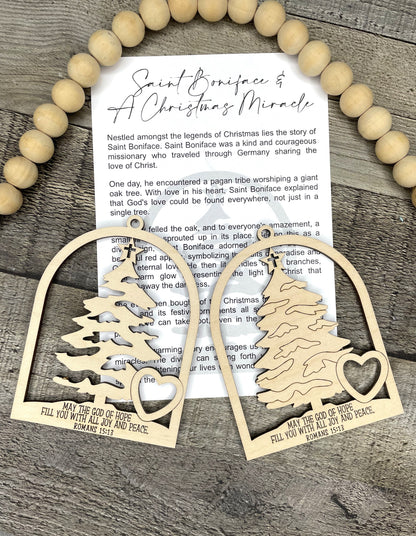 Christmas Tree Ornament - Story of Saint Boniface and A Christmas Miracle