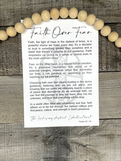 Cross Ornament - Story of Faith Over Fear; Psalm 23:1-6