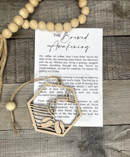 Coffee Lover Ornament - Story of The Brewed Awakening