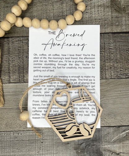 Coffee Lover Ornament - Story of The Brewed Awakening