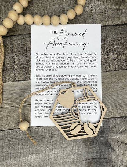 Coffee Lover Ornament - Story of The Brewed Awakening
