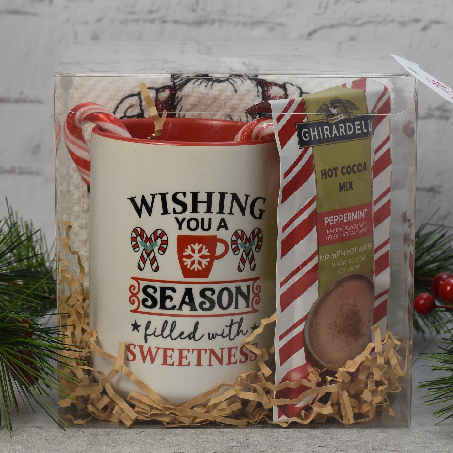 Santa Gnome Hot Chocolate Gift Set - Towel & Mug