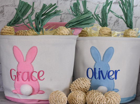 Personalized Easter Basket - Embroidered Name
