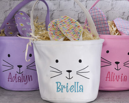 Bunny Ear Easter Basket - Embroidered Name