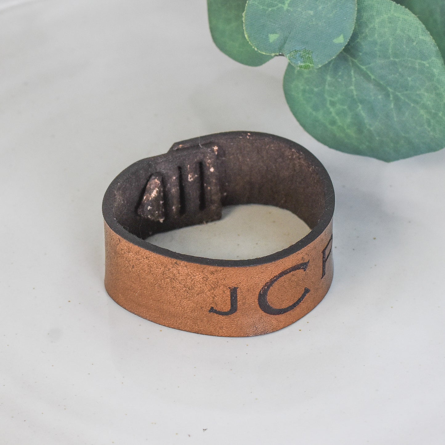 Monogrammed Leather Napkin Ring
