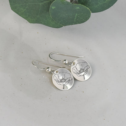 Mrs. Poppy Earrings - August Birth Month Flower