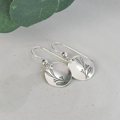 Berry Branch Earrings - Sterling Silver