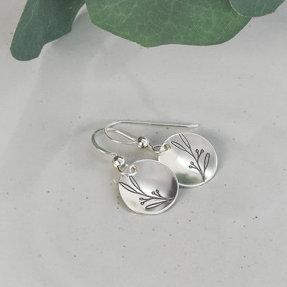 Berry Branch Earrings - Sterling Silver