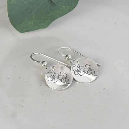 Violet Flower Earrings - February Birth Month Flower