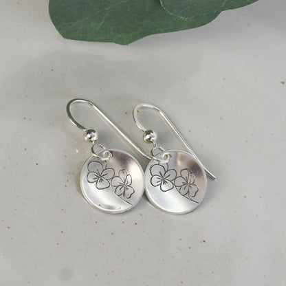 Violet Flower Earrings - February Birth Month Flower