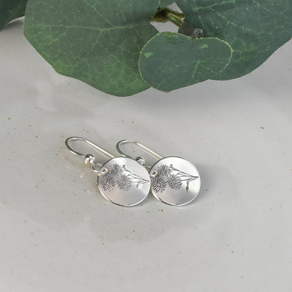 Daisy Flower Earrings - April Birth Month Flower