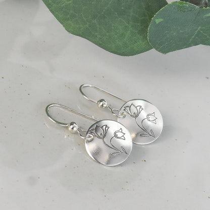 Sterling Silver Bluebell Flower Earrings
