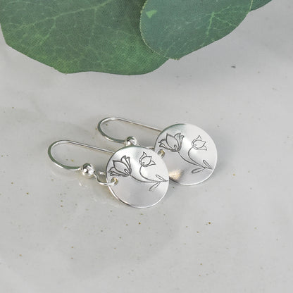 Sterling Silver Bluebell Flower Earrings