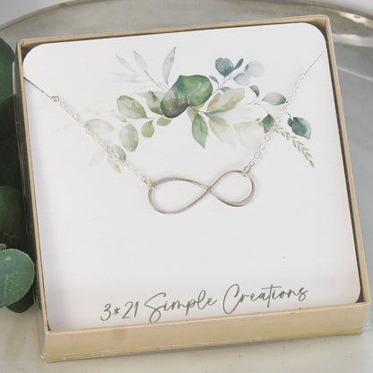 Infinity Circle Sterling Silver Necklace - Large