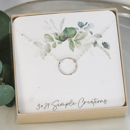 Eternity Circle Sterling Silver Necklace - Small