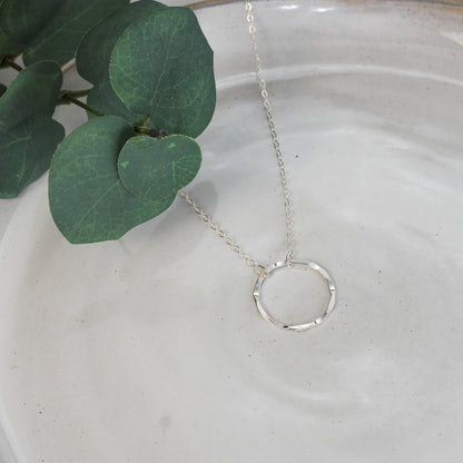 Eternity Circle Sterling Silver Necklace - Small