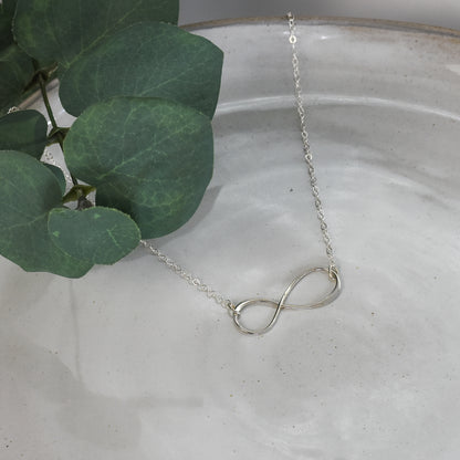 Infinity Circle Sterling Silver Necklace - Large