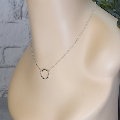 Eternity Circle Sterling Silver Necklace - Small