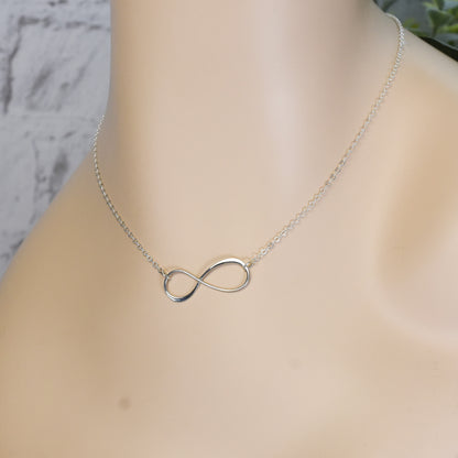 Infinity Circle Sterling Silver Necklace - Large