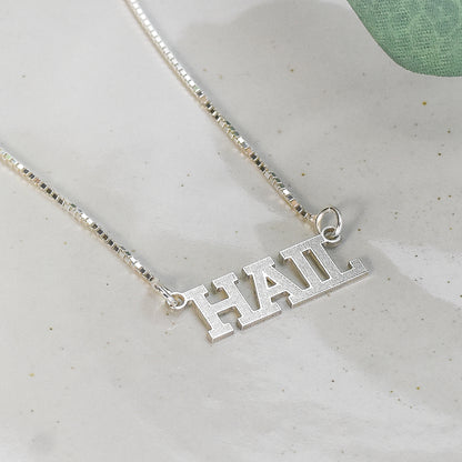 HAIL - Custom Varsity Word Sterling Silver Necklace