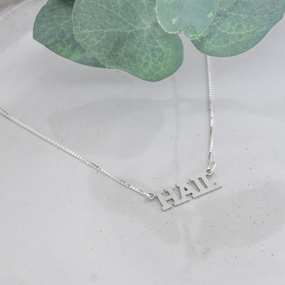 HAIL - Custom Varsity Word Sterling Silver Necklace