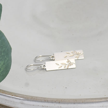 Olive Branch Earrings - Rectangle