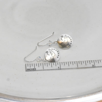 Snowman Emoji Faces Earrings - Sterling Silver