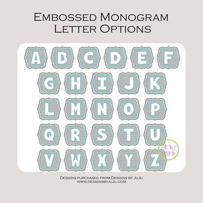 Embossed Monogram Towels - Embroidered Initials