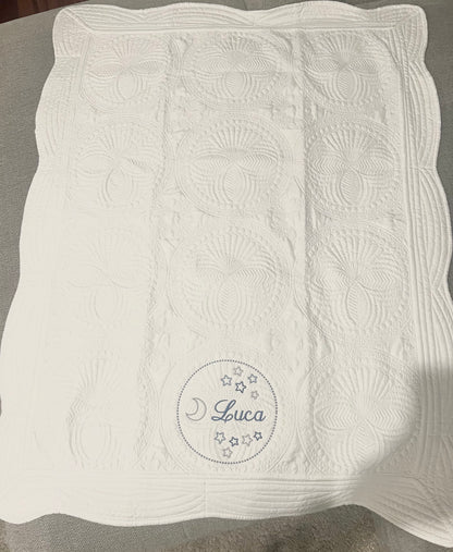 Heirloom Embroidered Baby Quilt