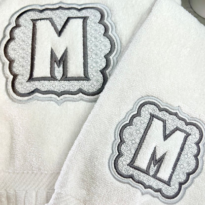 Embossed Monogram Towels - Embroidered Initials