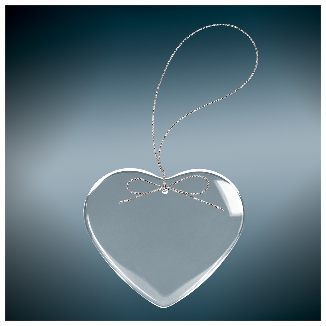 Custom Engraved Glass Heart Ornament