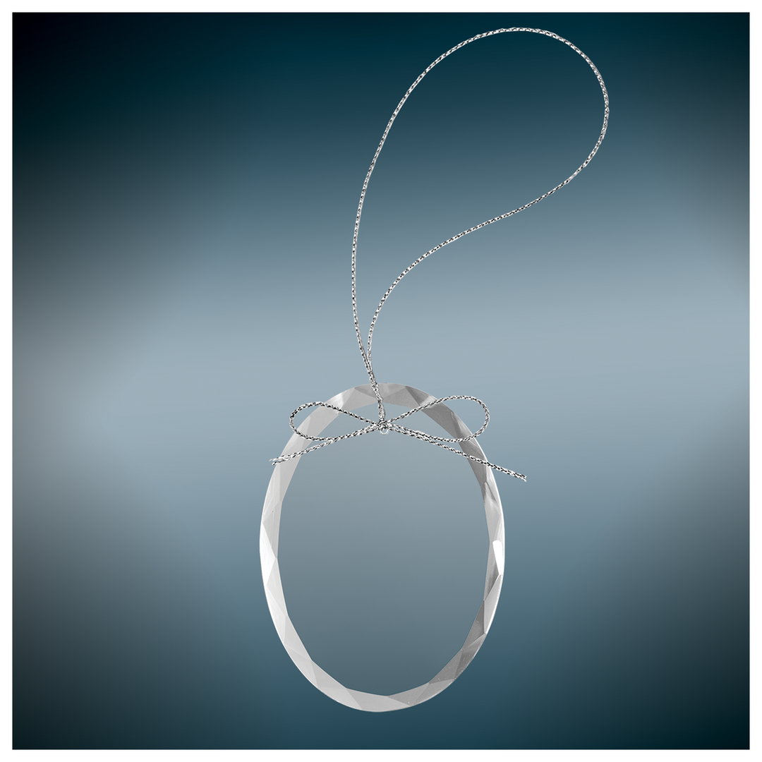 Custom Engraved Oval Glass Ornament