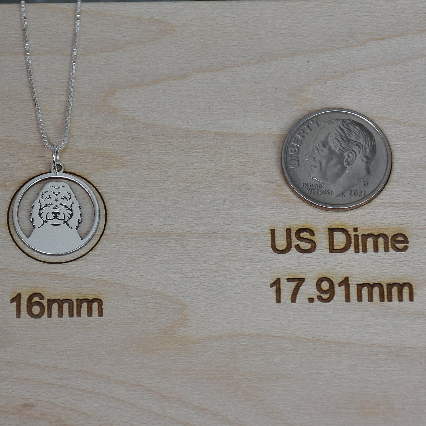 Dog Breed Necklaces - Engraved Sterling Silver Pendants