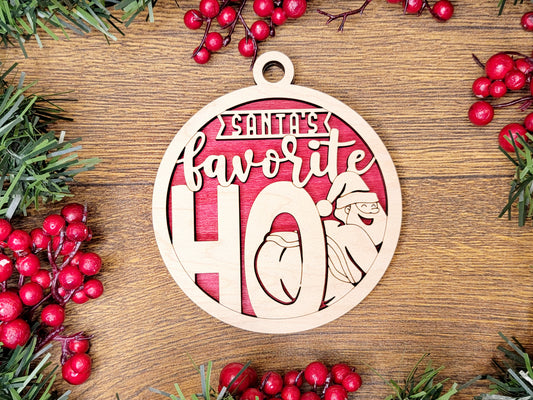 Santa's Favorite Ho Christmas Ornament - Funny Holiday Tree Decoration