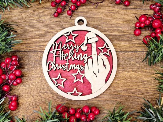 Merry F-ing Christmas Ornament - Funny Holiday Tree Decoration