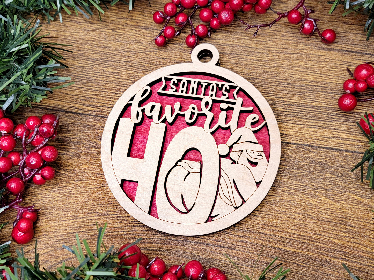 Santa's Favorite Ho Christmas Ornament - Funny Holiday Tree Decoration