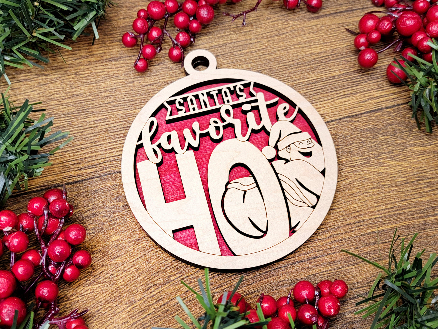 Santa's Favorite Ho Christmas Ornament - Funny Holiday Tree Decoration