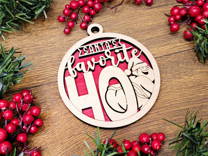 Santa's Favorite Ho Christmas Ornament - Funny Holiday Tree Decoration